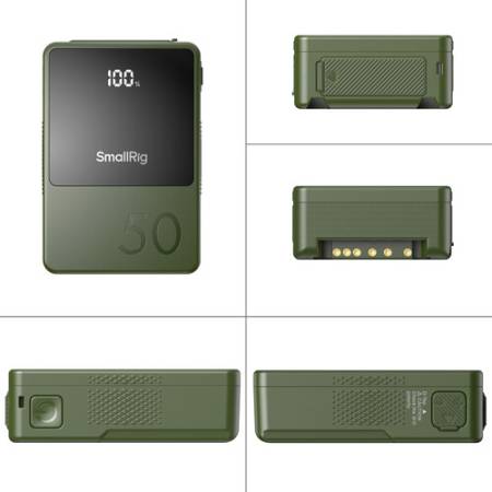 SmallRig 4872 VB50 Mini - akumulator V-Mount, 6800mAh, 99Wh, D-Tap, USB-A, USB-C, zielony_2